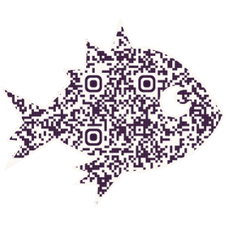 Tropical fish-shaped QR code