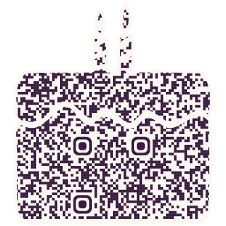 Birthday cake-shaped QR code