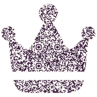 Jewelled crown-shaped QR code