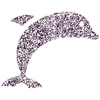 Diving dolphin-shaped QR code