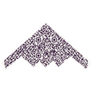 Fighter jet-shaped QR code