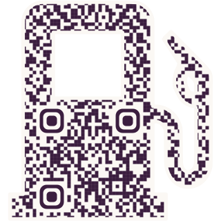 Fuel pump-shaped QR code