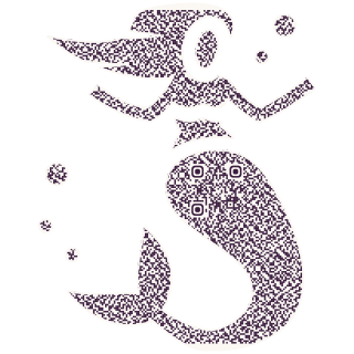 Mermaid-shaped QR code