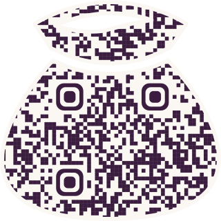 Money bag-shaped QR code