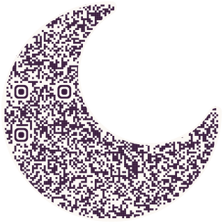 Crescent moon-shaped QR code