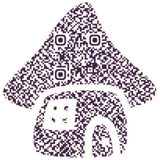 Mushroom House-shaped QR code