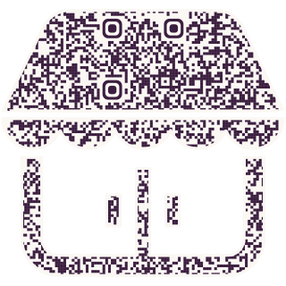 Storefront-shaped QR code