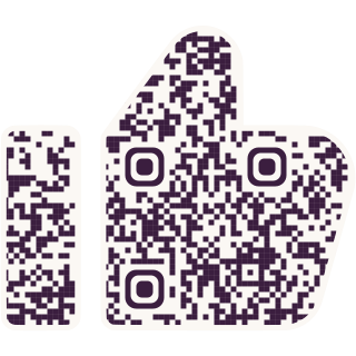 Thumbs up-shaped QR code