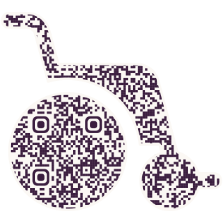 Wheelchair-shaped QR code