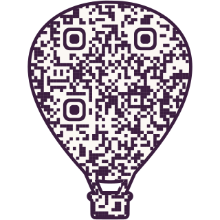 Hot air balloon-shaped QR code