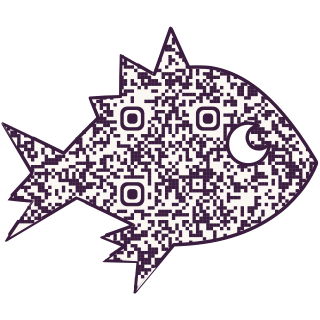 Tropical fish-shaped QR code