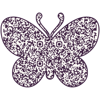 Butterfly-shaped QR code