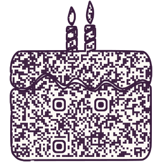 Birthday cake-shaped QR code