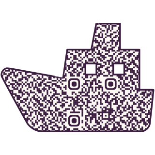Cargo ship-shaped QR code