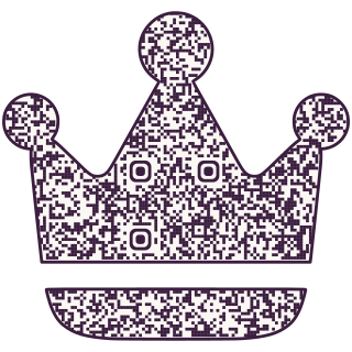Jewelled crown-shaped QR code