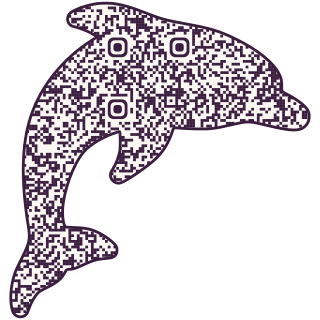 Leaping dolphin-shaped QR code