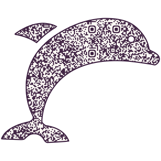 Diving dolphin-shaped QR code