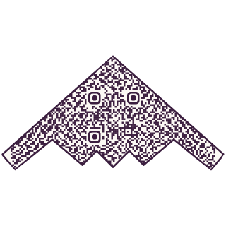 Fighter jet-shaped QR code