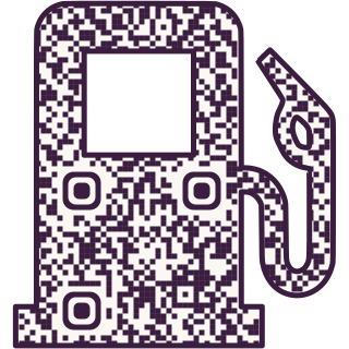 Fuel pump-shaped QR code