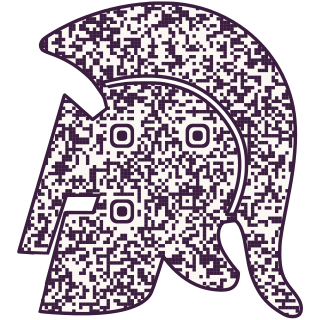 Ancient helmet-shaped QR code