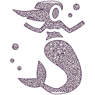 Mermaid-shaped QR code