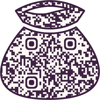 Money bag-shaped QR code