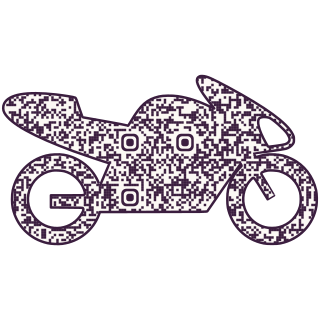 Motorbike-shaped QR code