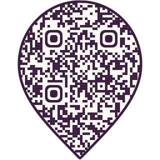 Map pin-shaped QR code