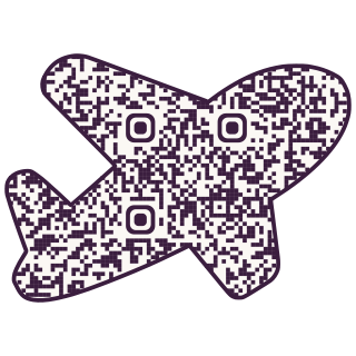 Plane-shaped QR code