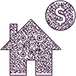 Real estate-shaped QR code