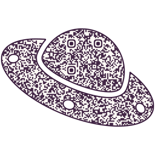 Flying saucer-shaped QR code