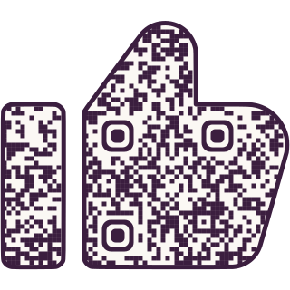 Thumbs up-shaped QR code