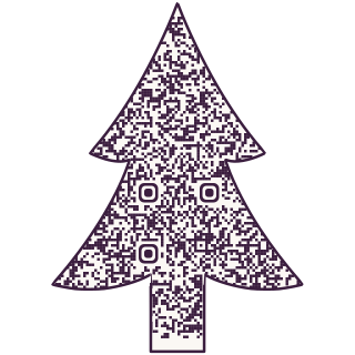Pine tree-shaped QR code