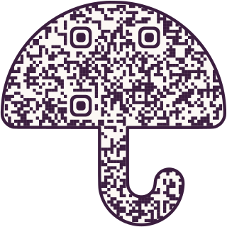Umbrella-shaped QR code
