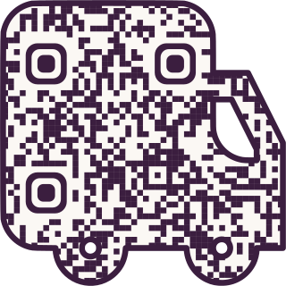 Delivery van-shaped QR code