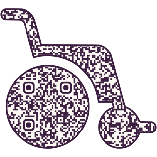 Wheelchair-shaped QR code
