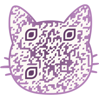 Cat face-shaped QR code