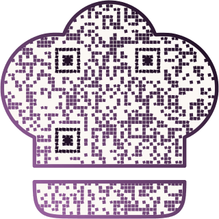 Chef hat-shaped QR code