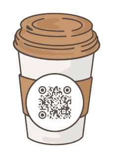 Coffee cup QR code template