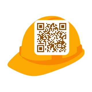 Hard hat QR code template