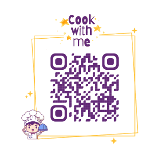 Cook with me, gold QR code template