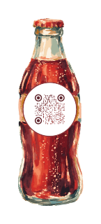 Soda bottle QR code template