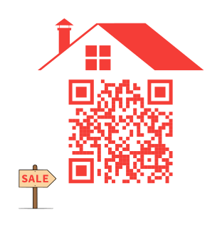 Red roof QR code template