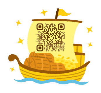 Treasure ship QR code template