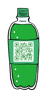 Green bottle QR code template