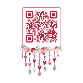 Heart garland QR code template