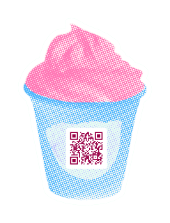 Ice cream tub QR code template