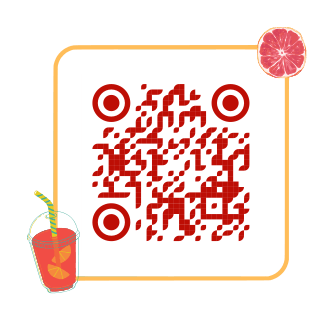 Grapefruit juice QR code template