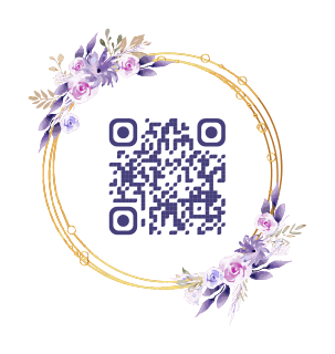 Lilac wreath QR code template