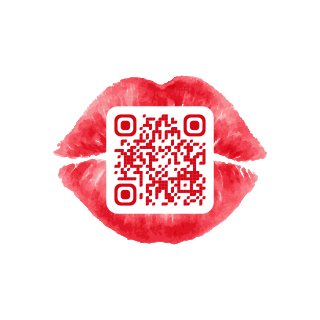 Lipstick kiss QR code template